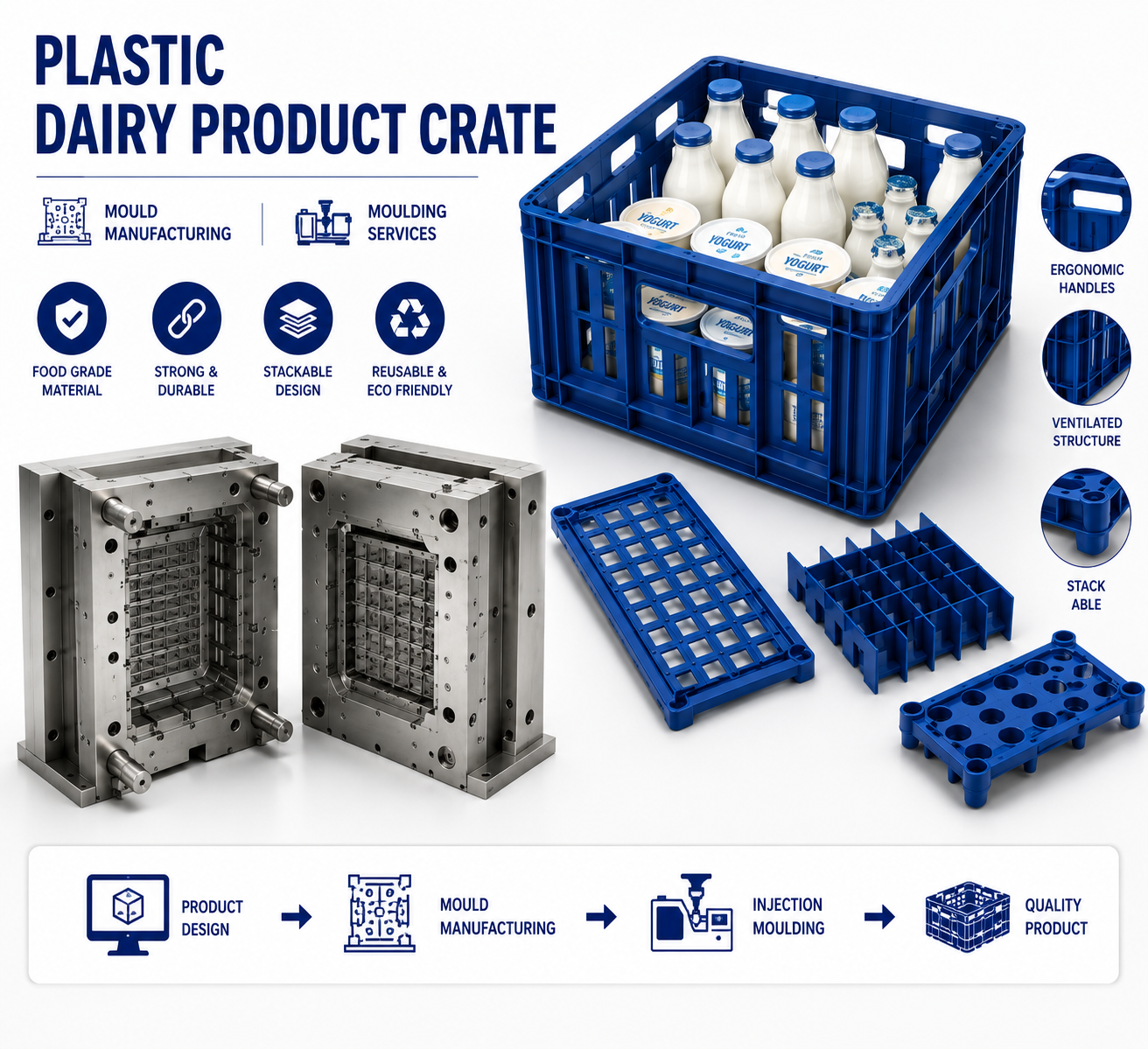 Plastic Dairy Product Crate
